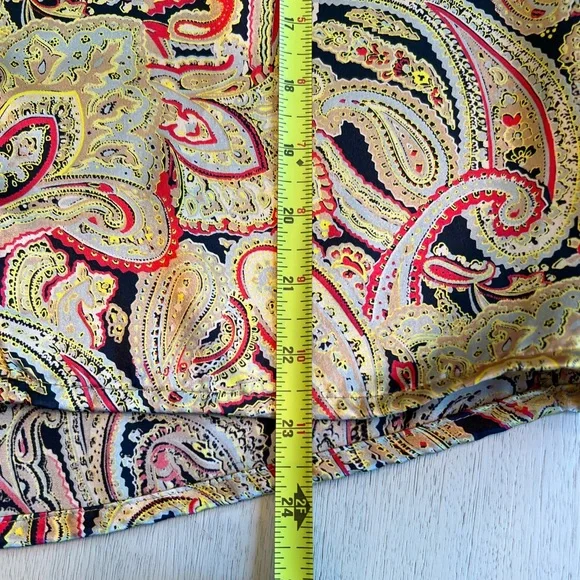 Vintage Oscar de la Renta Expressions Gold Paisley Blouse Size 10 - Picture 10 of 11